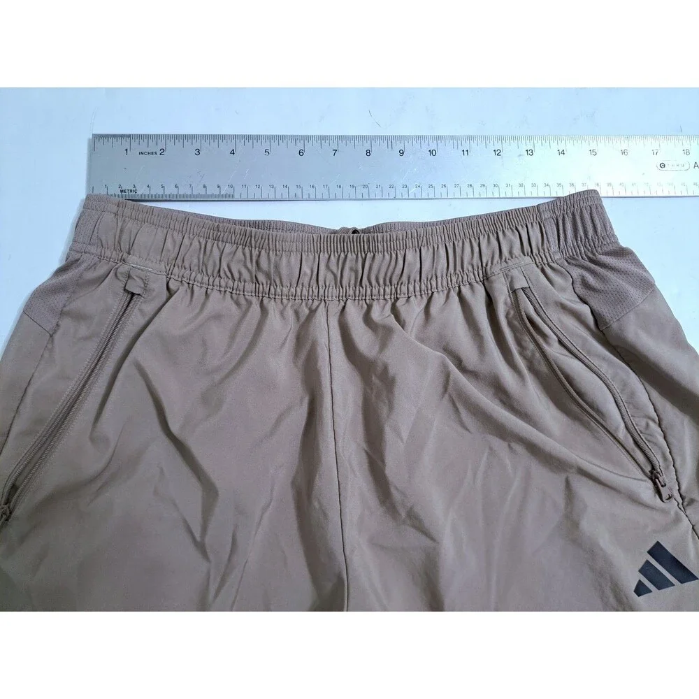 Adidas Aeroready Shorts Men's Large Brown Tan Woven Run Gym Summer Essentials